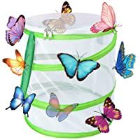 Yeelan Butterfly Habitat Collapsible Bug Catcher Net Mesh Insectos Jaula de Plantas Terrario Pop-up para niños Atrapar…